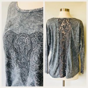 American Age Graphic Elephant and Lace T Shirt